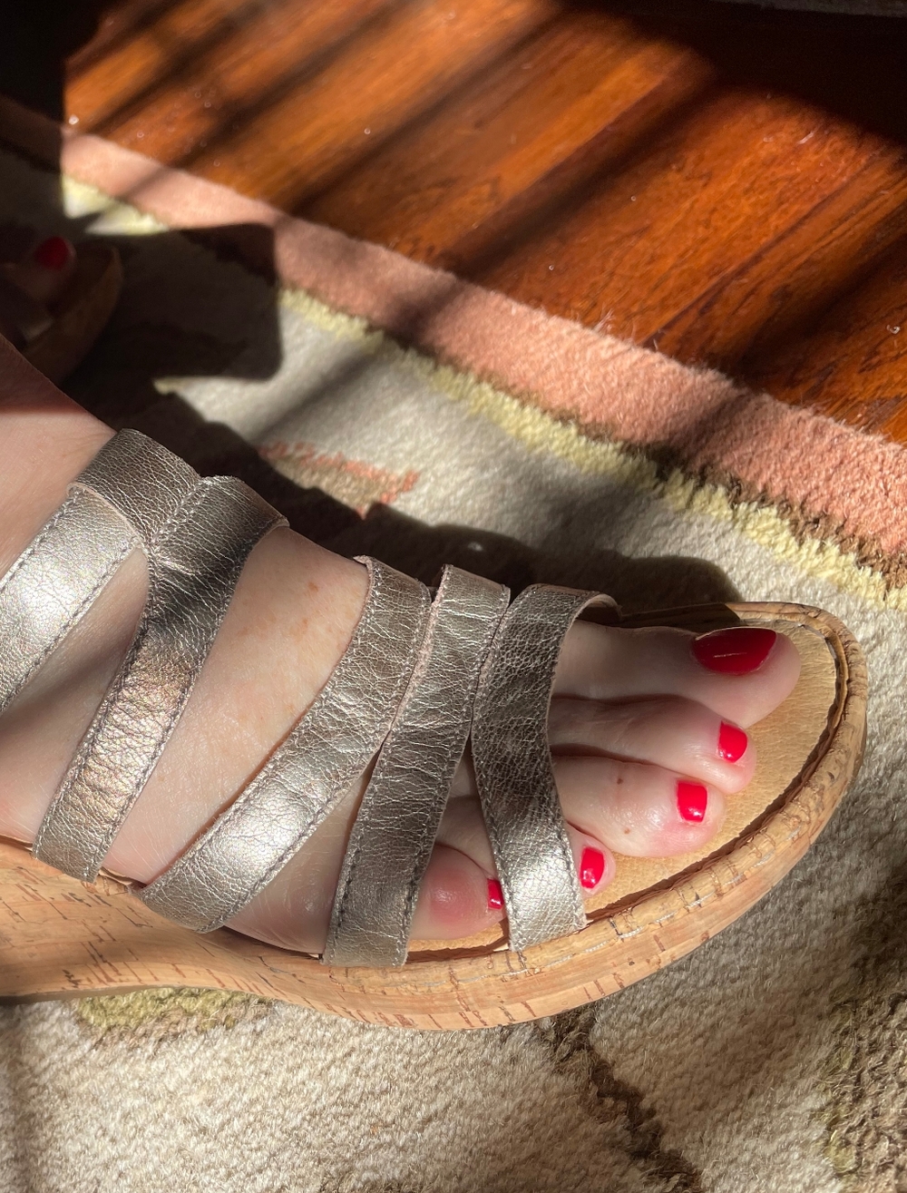 Gold Wedge Sandals